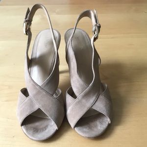 Michael Kors Dark Khaki Peep Toe Heels